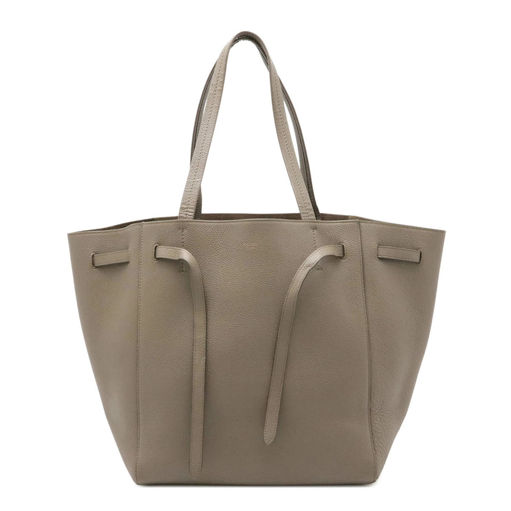 Celine Cabas Phantom Tote Bag Shoulder Hobo Leather Greige Gray